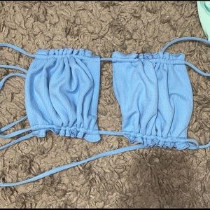 blue bikini top